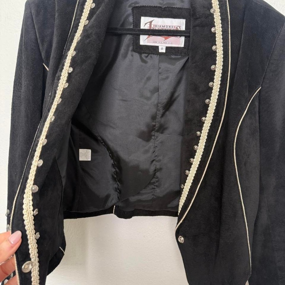 Vintage Concho Leather Jacket Cropped Western Studded Blazer USA Made - Picture 5 of 10